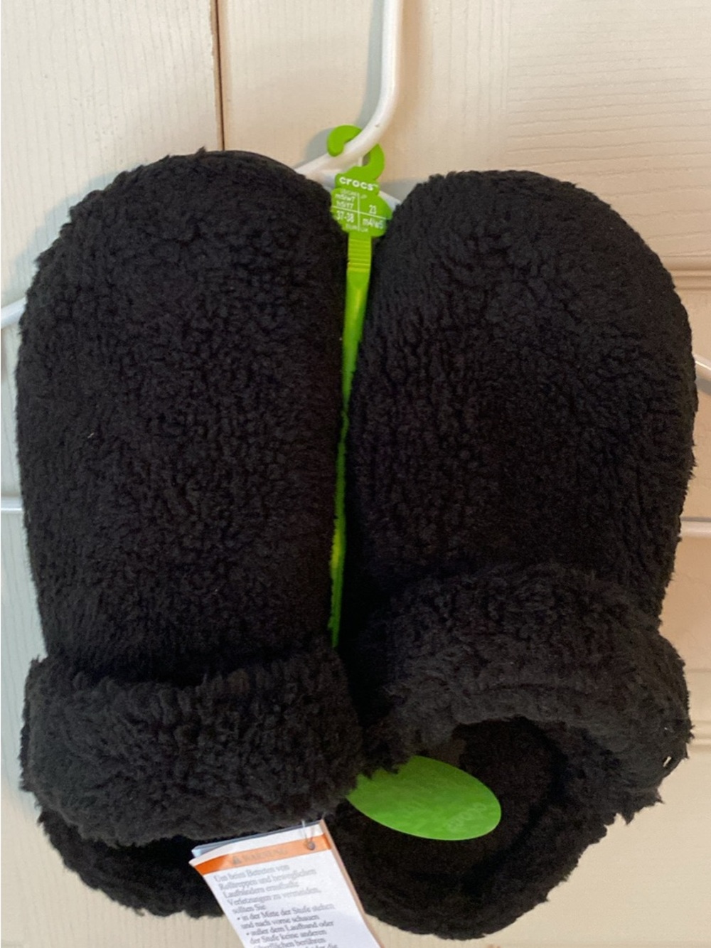 CROCS Black Sherpa Lined Clogs